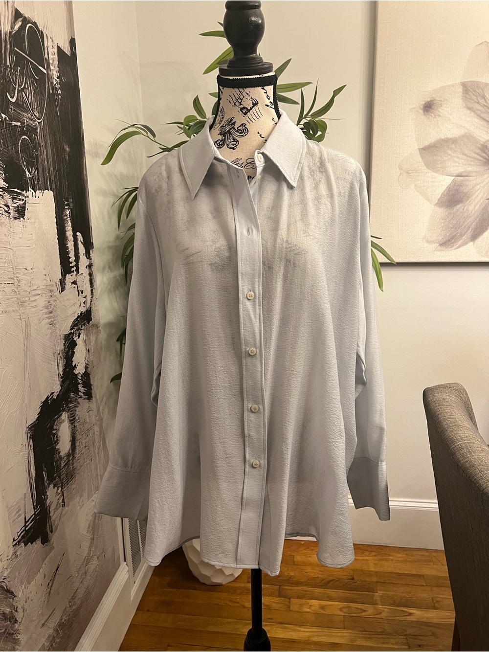H&M Silver Grayish-Blue Blouse